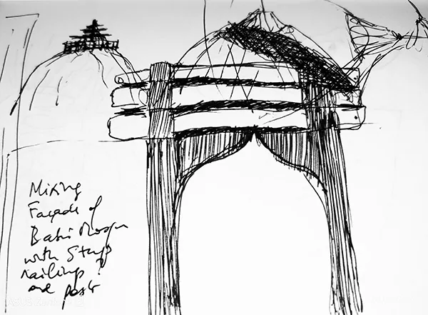 Sketch of architectural forms for Ayodhya