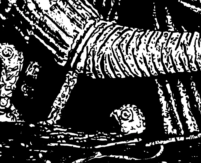 Detail of the embracing figures in Brotherly Love