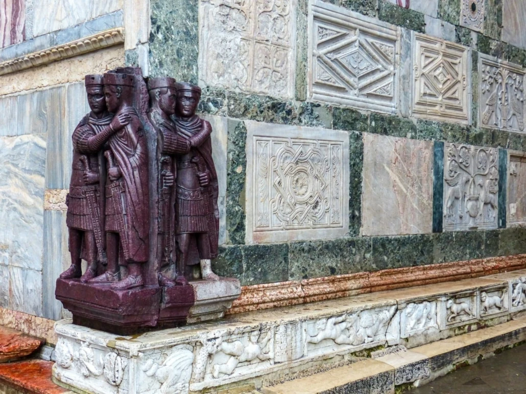 The porphyry Tetrarchs embedded in the Basilica of San Marco in Venice