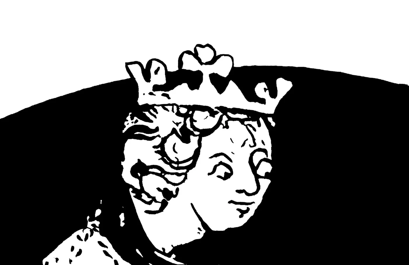 Detail of King Arthur and his crown in London in Red