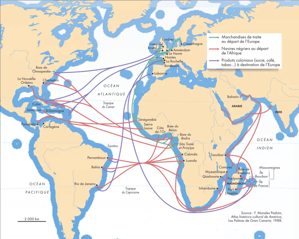 Chart showing slave-trading activity in French ports