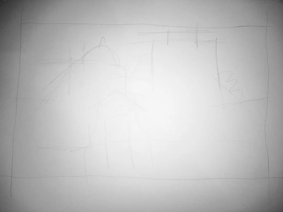 Mosul Will Rise Again initial pencil layout