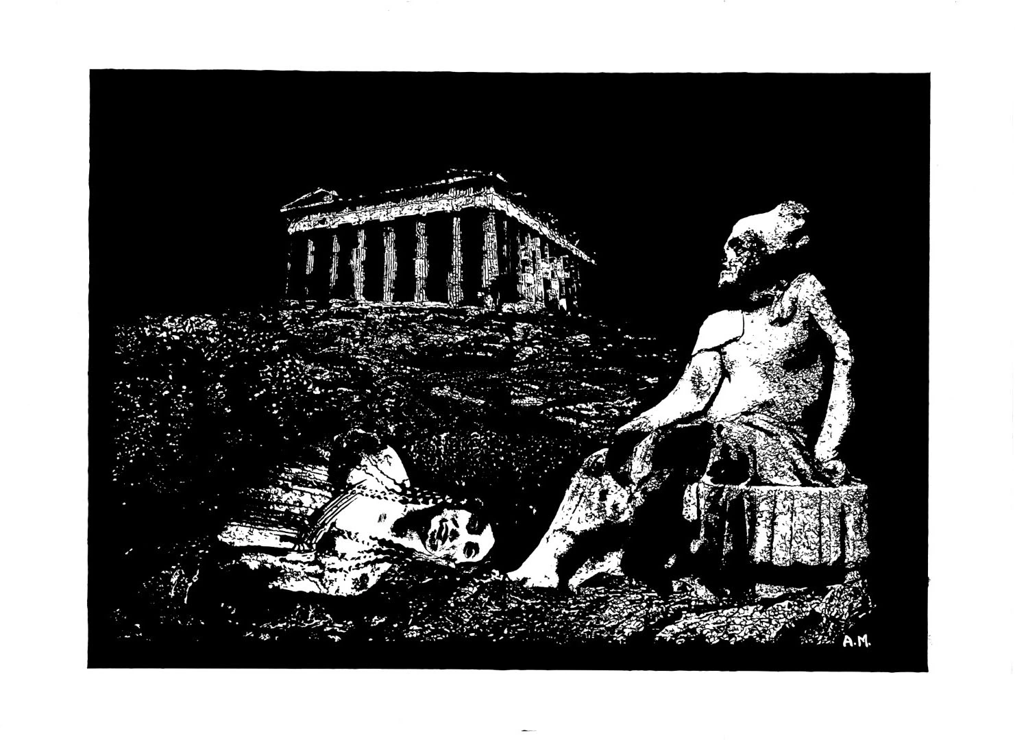 Respect the Gods, complete original drawing, 2023