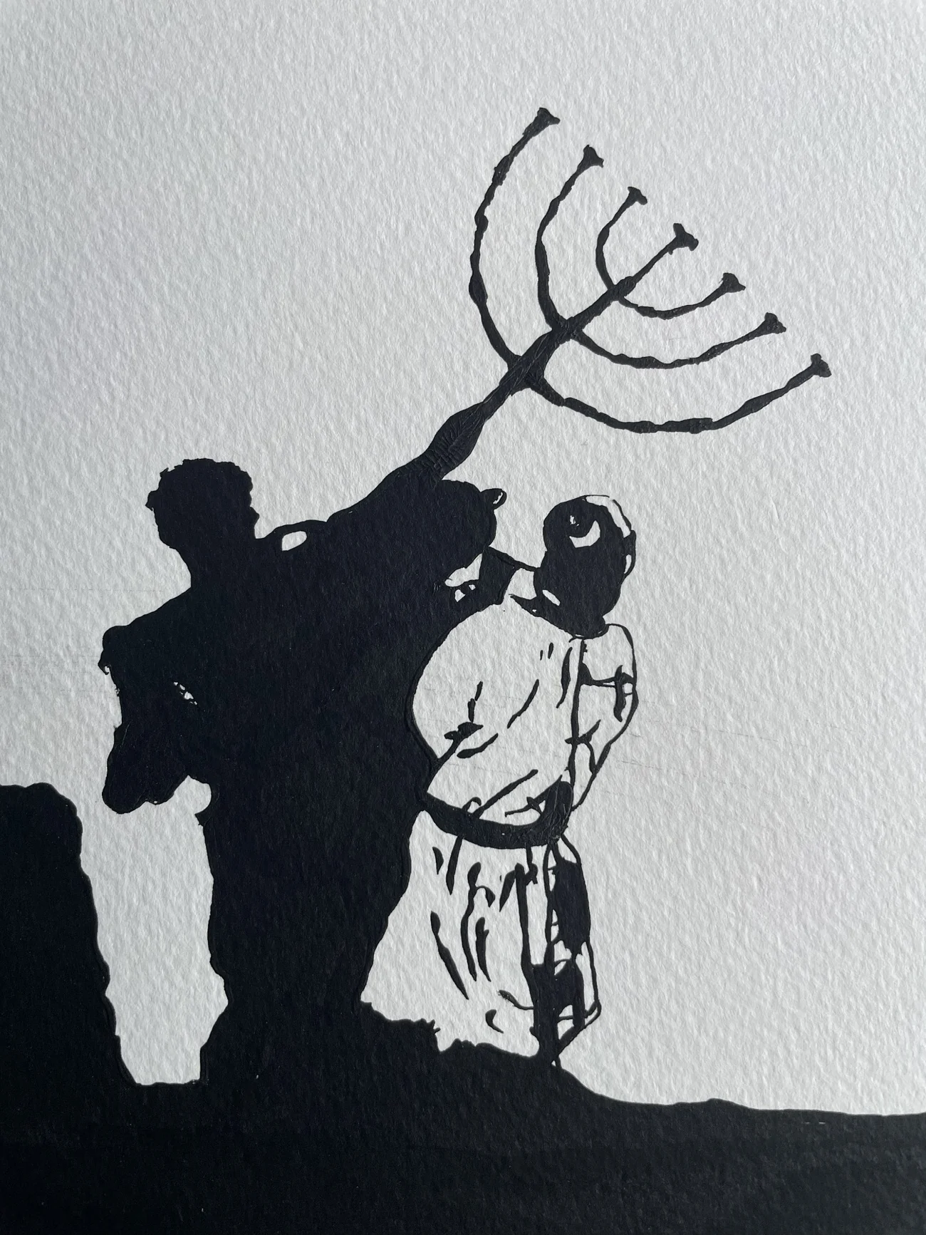Detail of the 2026 version showing the menorah and figures