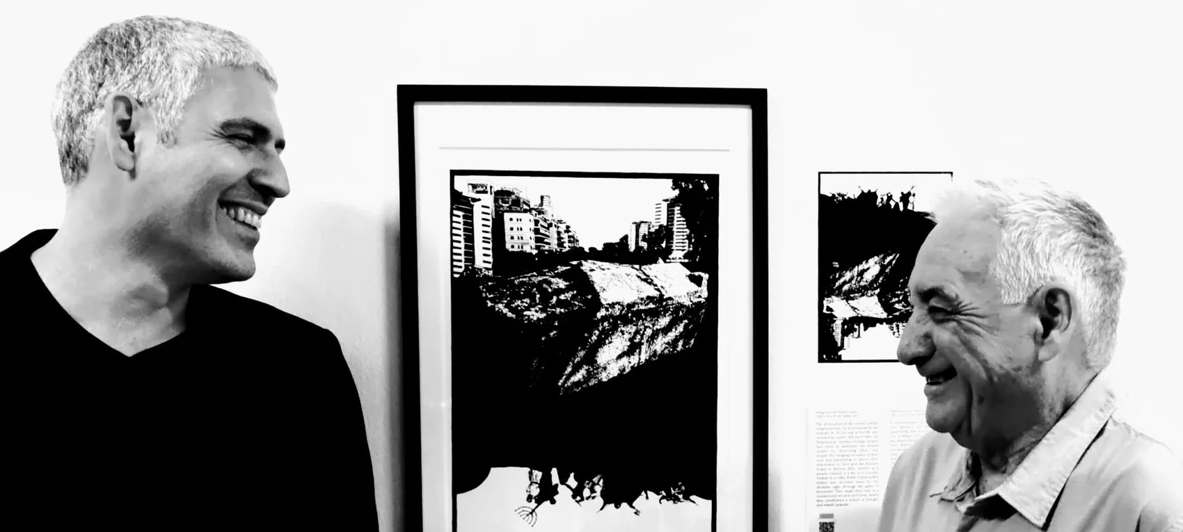 Alexandre Mitchell with his uncle beside Rising from the Temple’s Ashes at the Teloglion Fine Arts Foundation, Thessaloniki, 2024