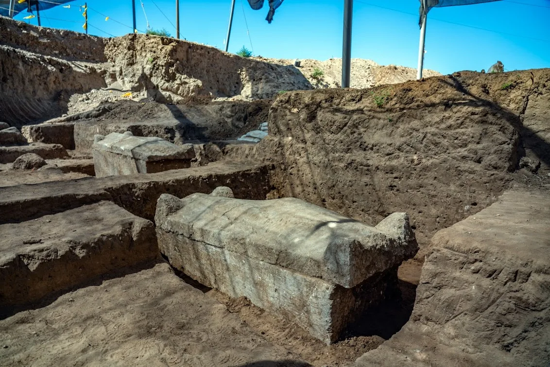 Roman-period sarcophagi excavated at Yavne
