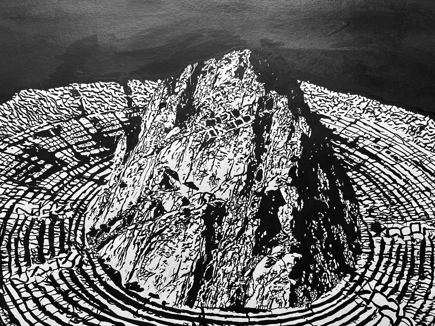 Close view of the rocky centre and growth rings in Seed of Eternity