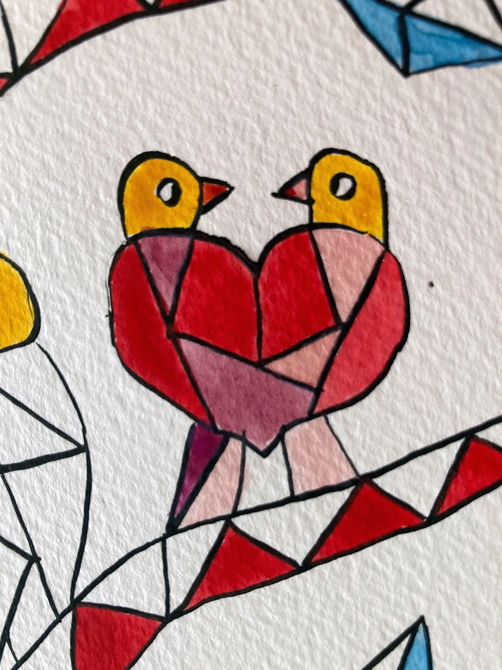 Two birds forming a heart in Tree of Life
