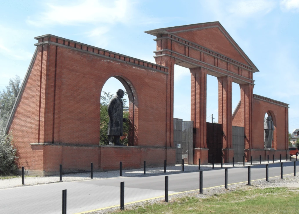 Entrance architecture of Memento Park, Budapest
